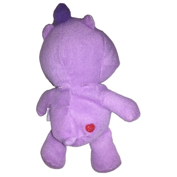 HARMONY Bear Care Bears Plush Toy Purple with colorful Flower on Belly - 7" Tall - Picture 3 of 6